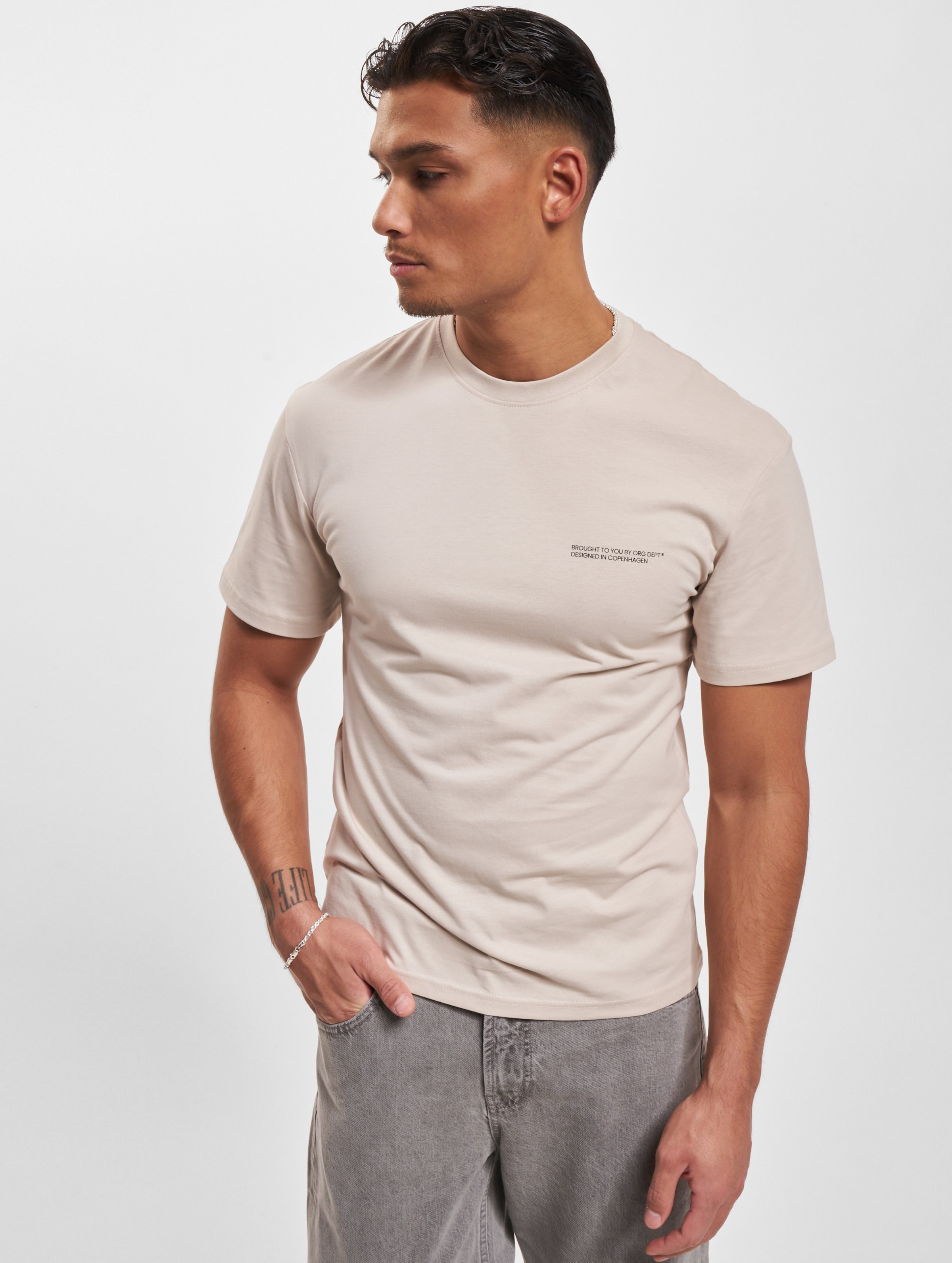 Jack & Jones Vesterbro Back T-Shirts Crew Neck Mannen op kleur beige, Maat XL
