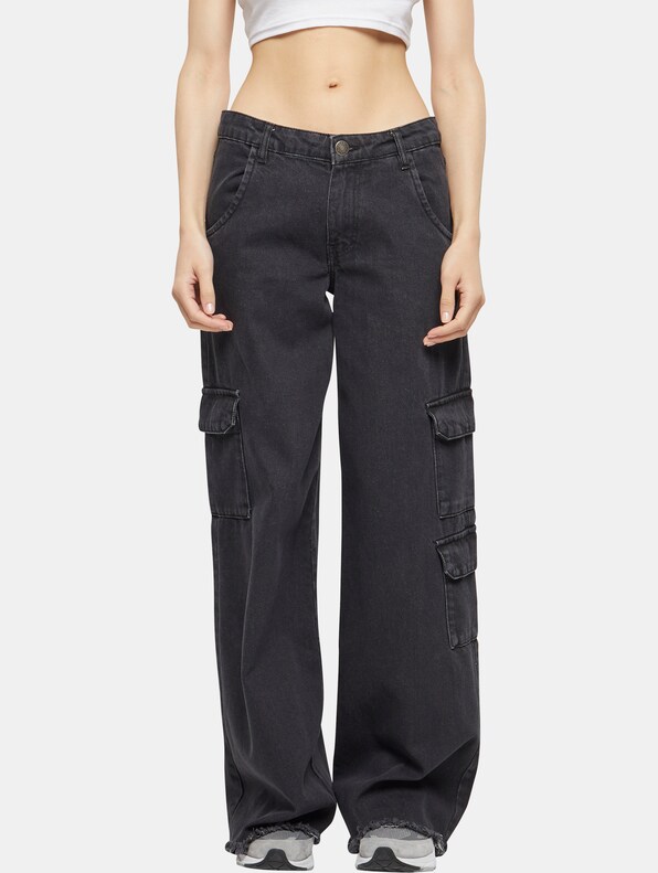 Mid Waist Cargo Denim-2