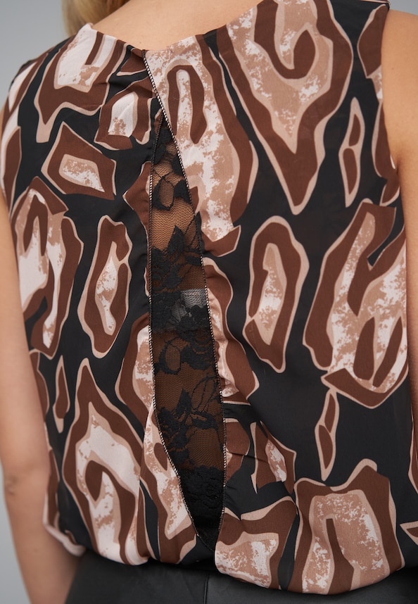 Cloud5ive Chiffon Top Animal Print Spitze-5