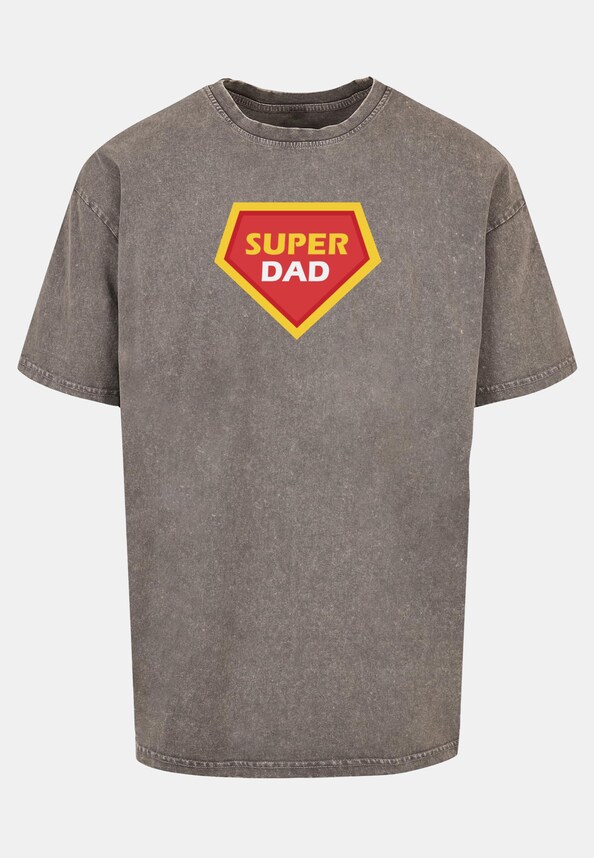 Fathers Day - Super dad Acid Washed Heavy Oversized-2