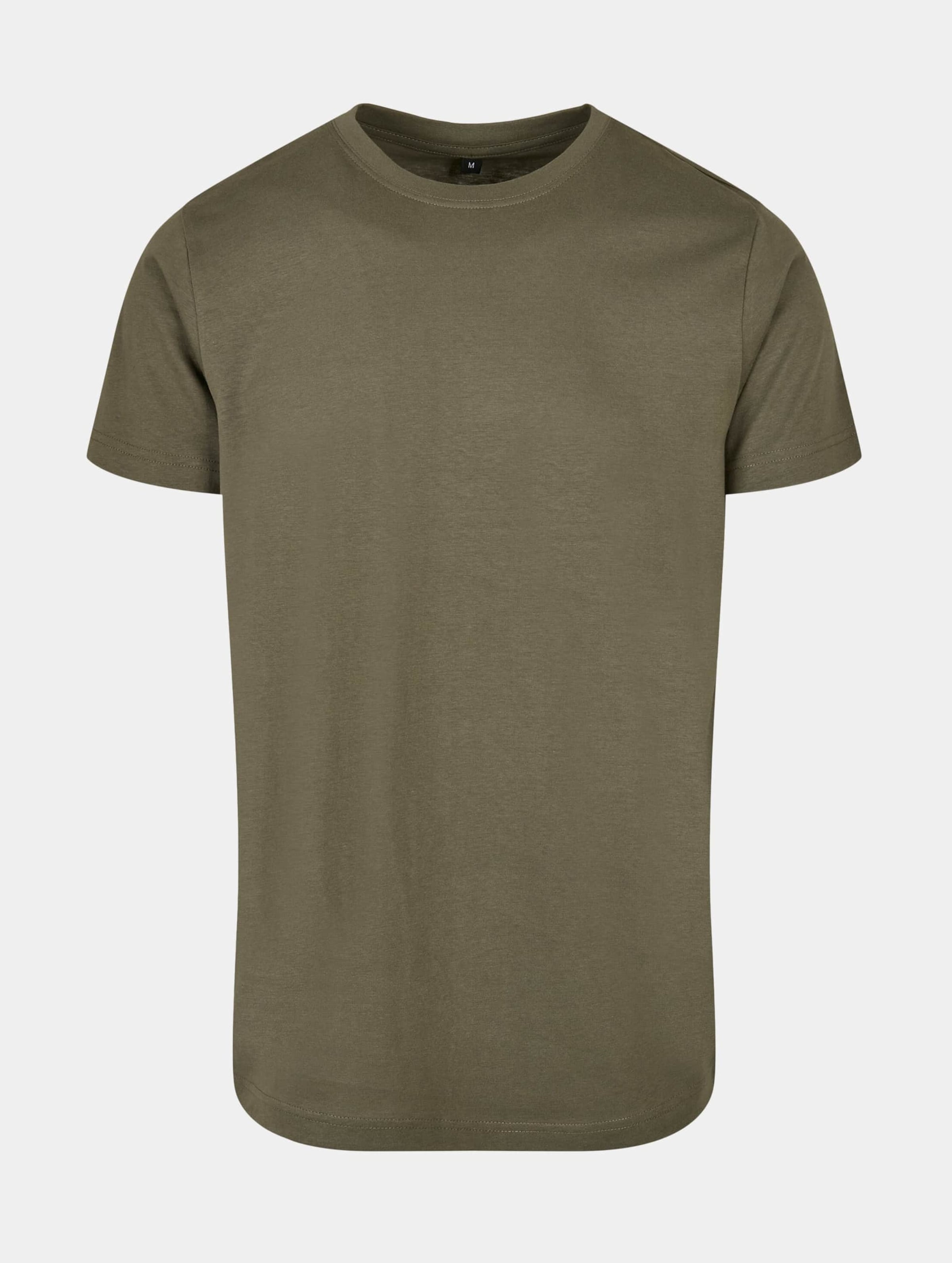 Build Your Brand Basic Round Neck T-Shirt Mannen op kleur olijf, Maat 4XL