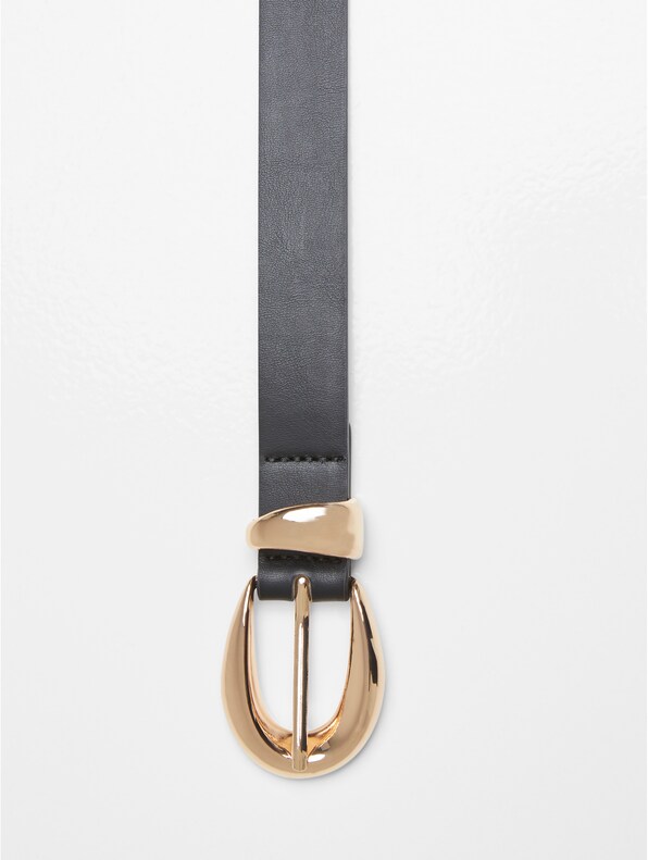 Chunky Buckle Loop Synthetic Leather Belt-1