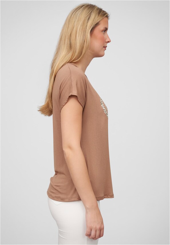 Cloud5ive Damen T-Shirt mit Herz Schmetterling Print mit Rundhals-3