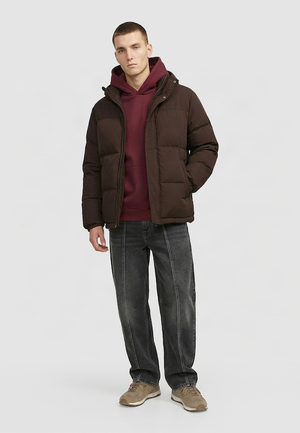 Basic Puffer Jacket with Hood-2