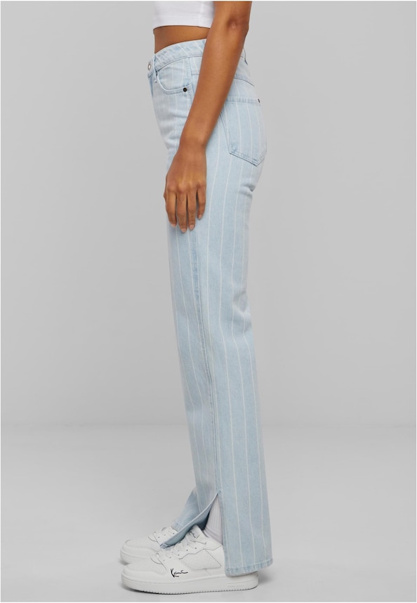 KW221-088-1 KK OG Pinstripe Slit Jeans-13