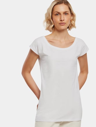 Build Your Brand Ladies Wide Neck T-Shirt