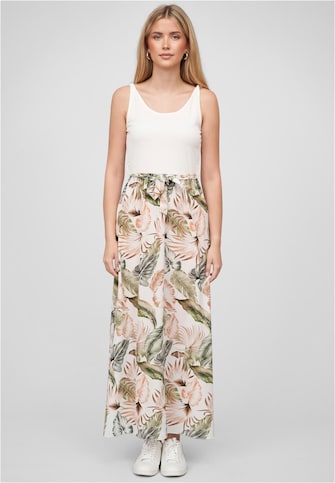 Cloud5ive Damen Tank Top Maxi Kleid 2-Tone mit Bindegürtel Tropical Print