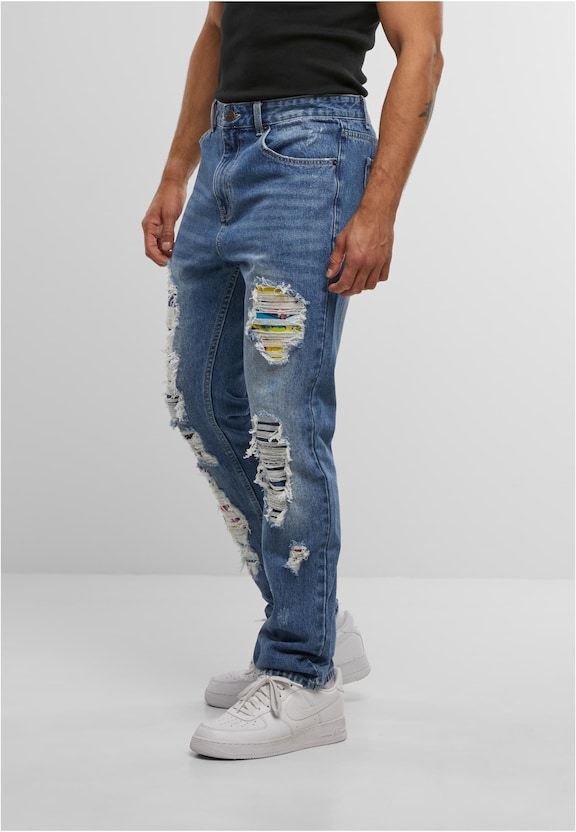 STRAIGHT JEANS PANTS DISTRESSED-2