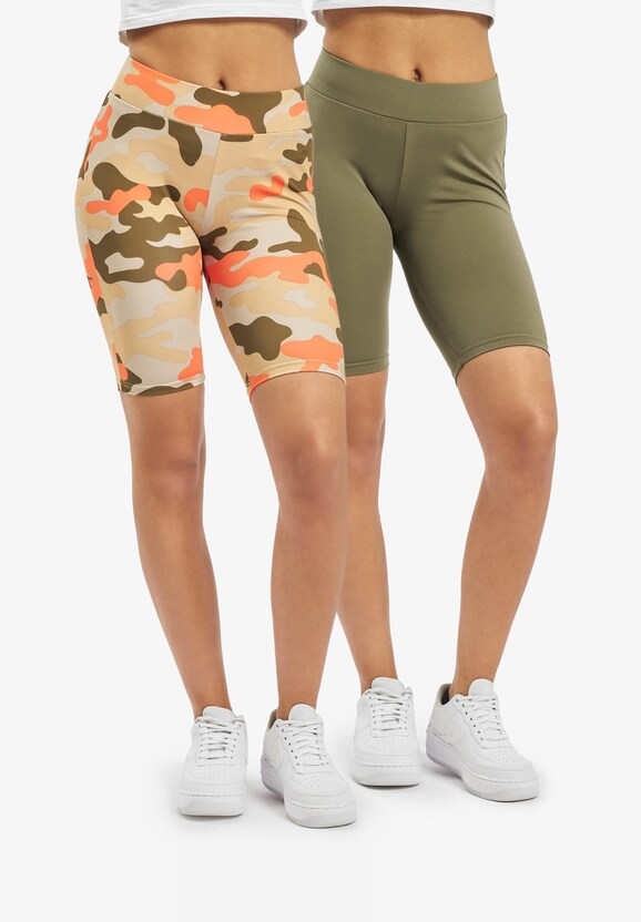 Ladies High Waist Camo Tech Cycle Double Pack-5