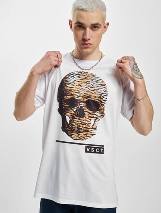 VSCT Clubwear White Leopard Skull T-Shirt