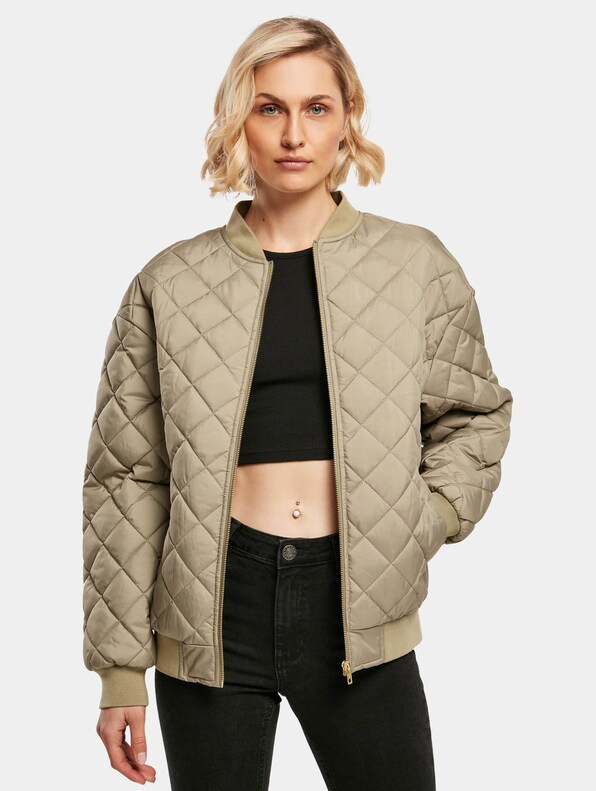 Diamond Quilted Bomber Jacket