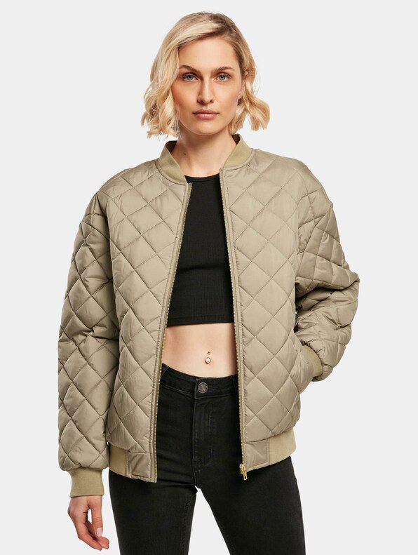 Ladies Oversized Diamond Quilted Bomber-0