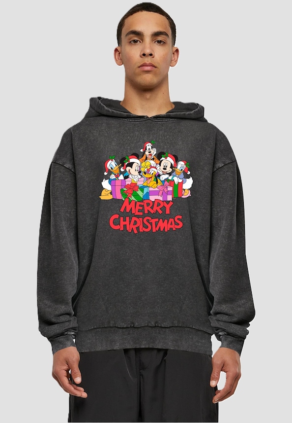 Mickey Mouse And Friends - Christmas Acid Washed Oversize Hoody-0