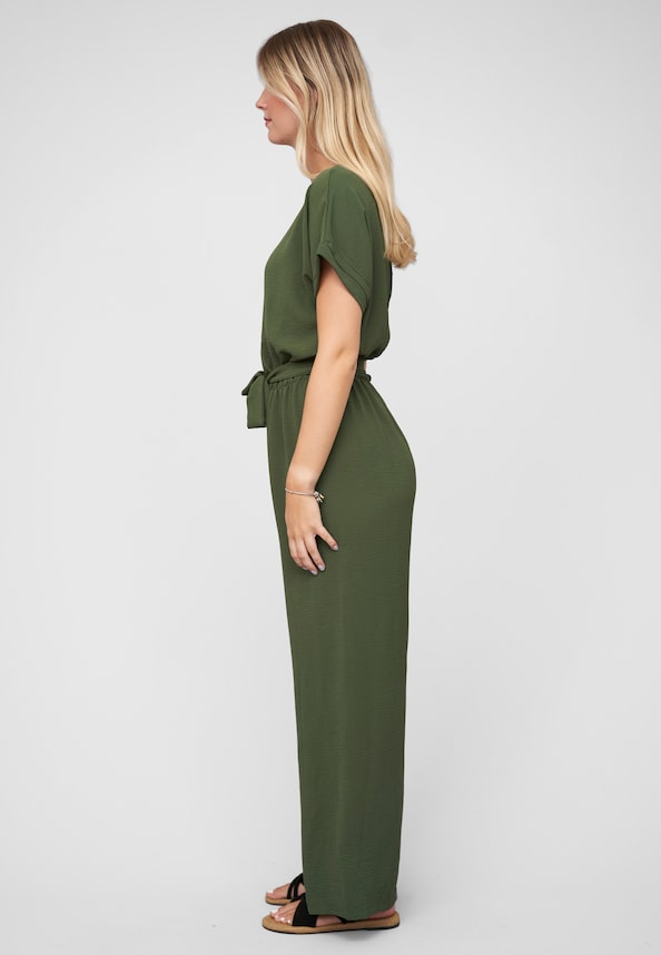 with tie belt and back slit-2