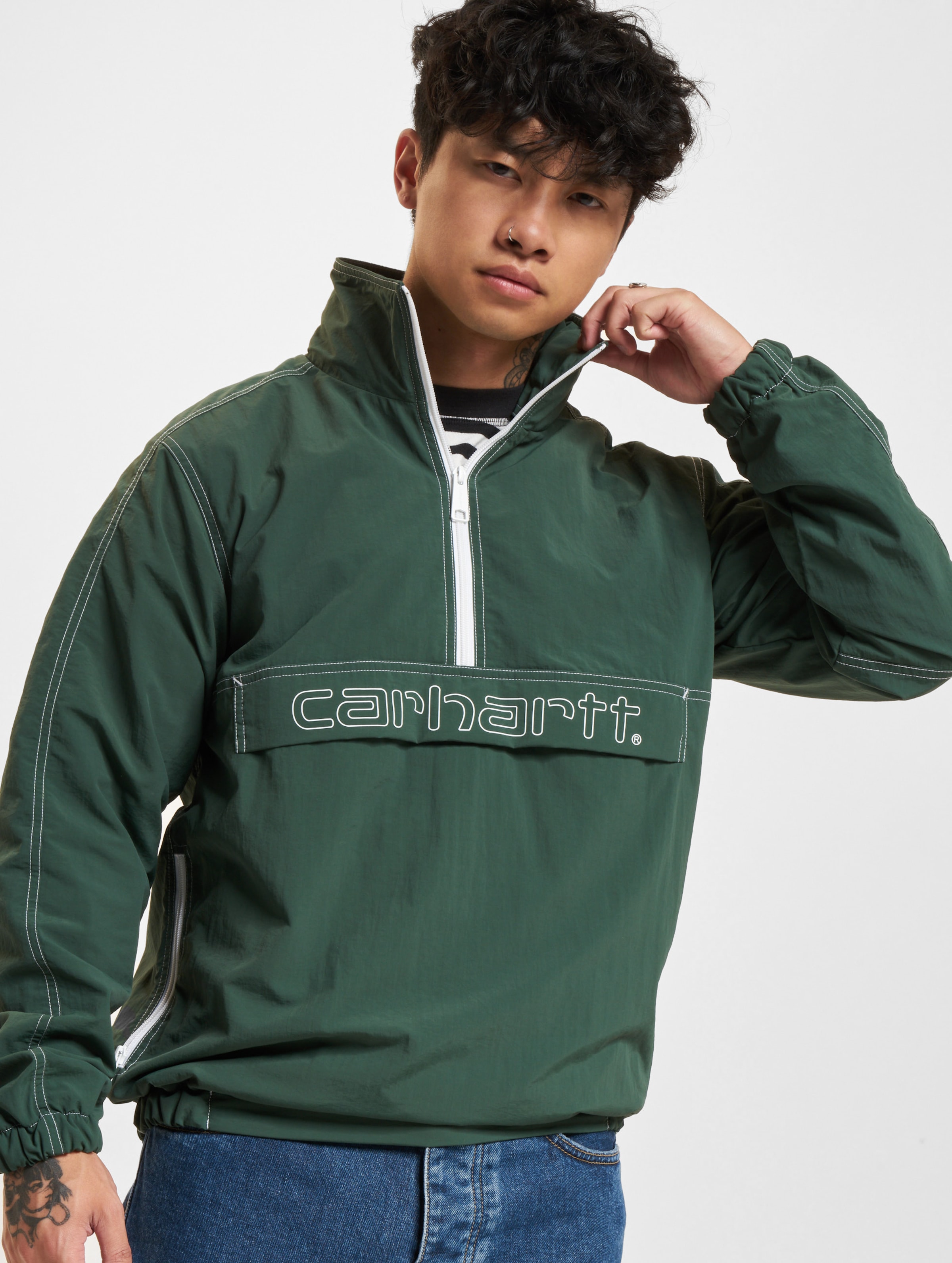 Carhartt WIP Kastor Windbreaker Männer,Unisex op kleur groen, Maat XS