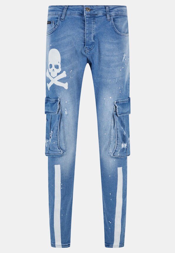 Skinny Fit Pocket Cargo Skull-3
