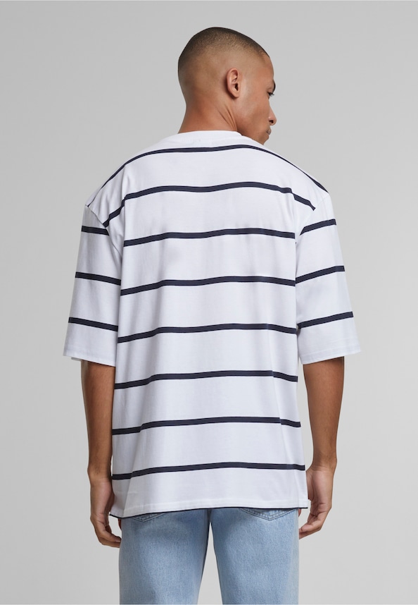 Oversized Sleeve Modern Stripe Tee-1