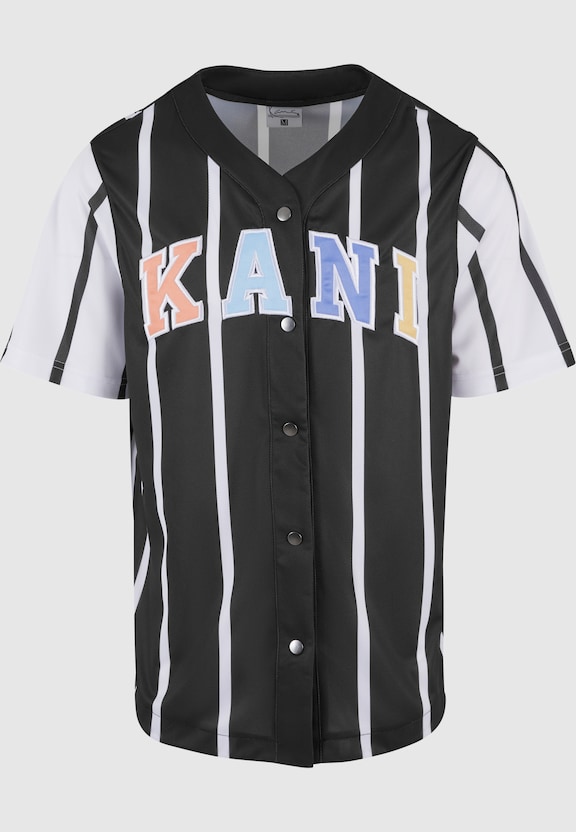 KM241-040-2 Karl Kani Serif Striped Block Baseball Shirt-4