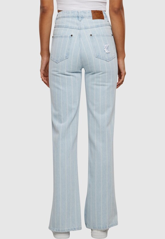KW221-088-1 KK OG Pinstripe Slit Jeans-1