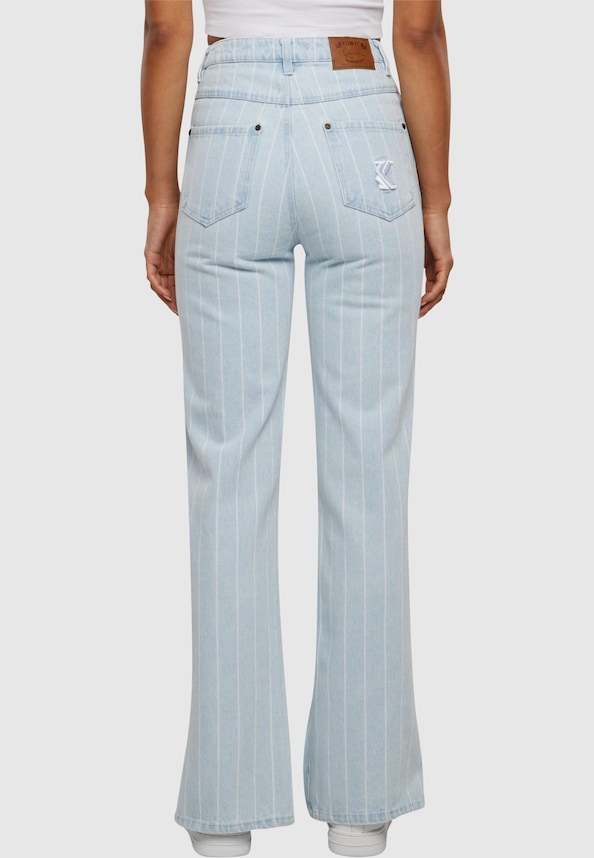 KW221-088-1 KK OG Pinstripe Slit Jeans-1