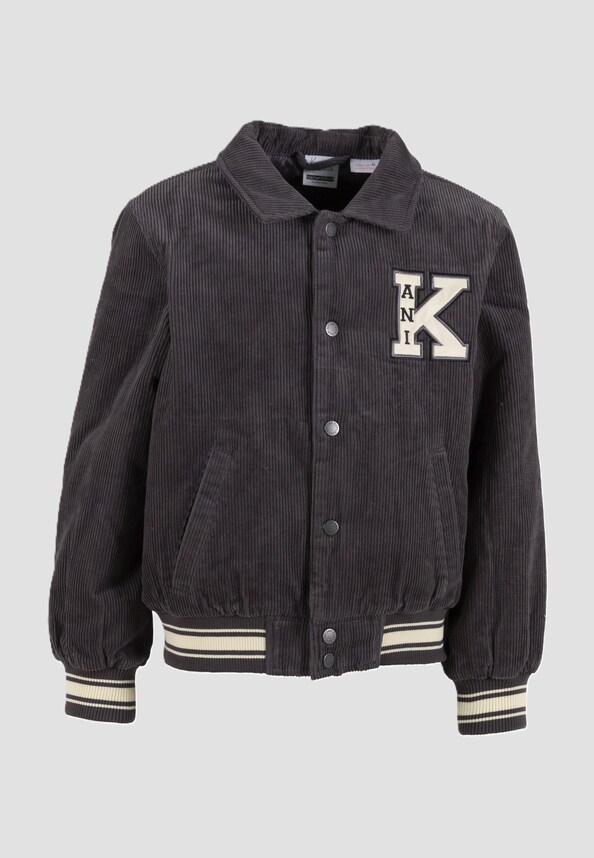 Retro Patch Corduroy College Jacket Junior-0