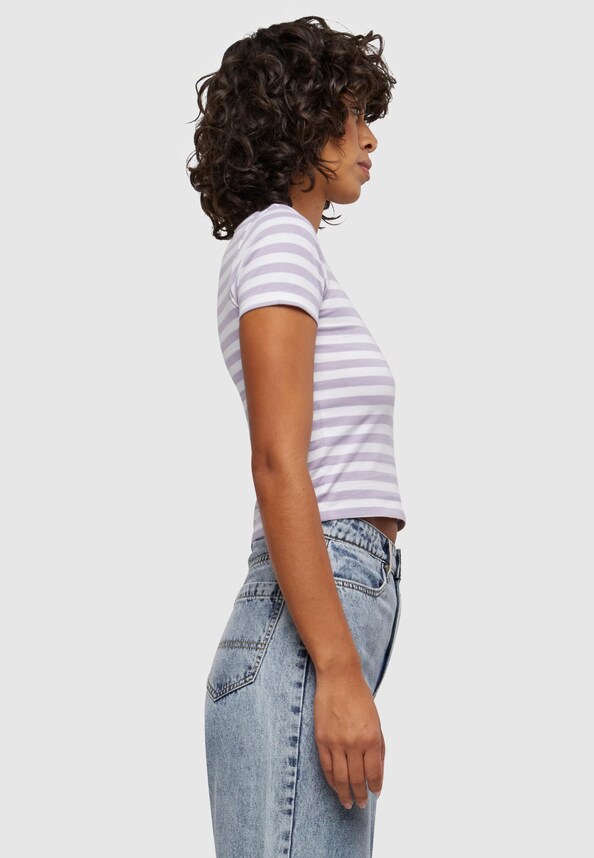 Ladies Short Striped Tee-3