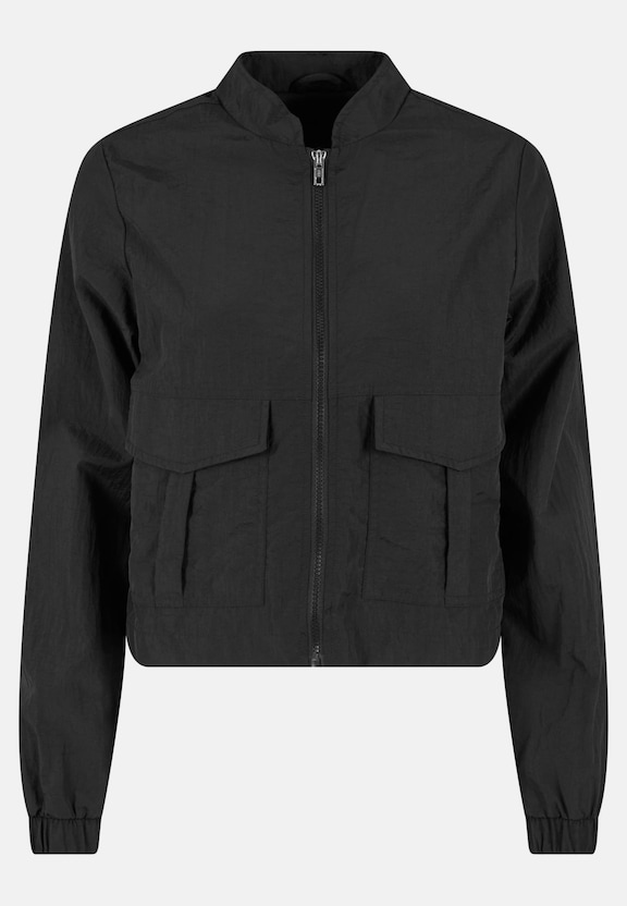 Ladies Short Crinkle Nylon Jacket-2