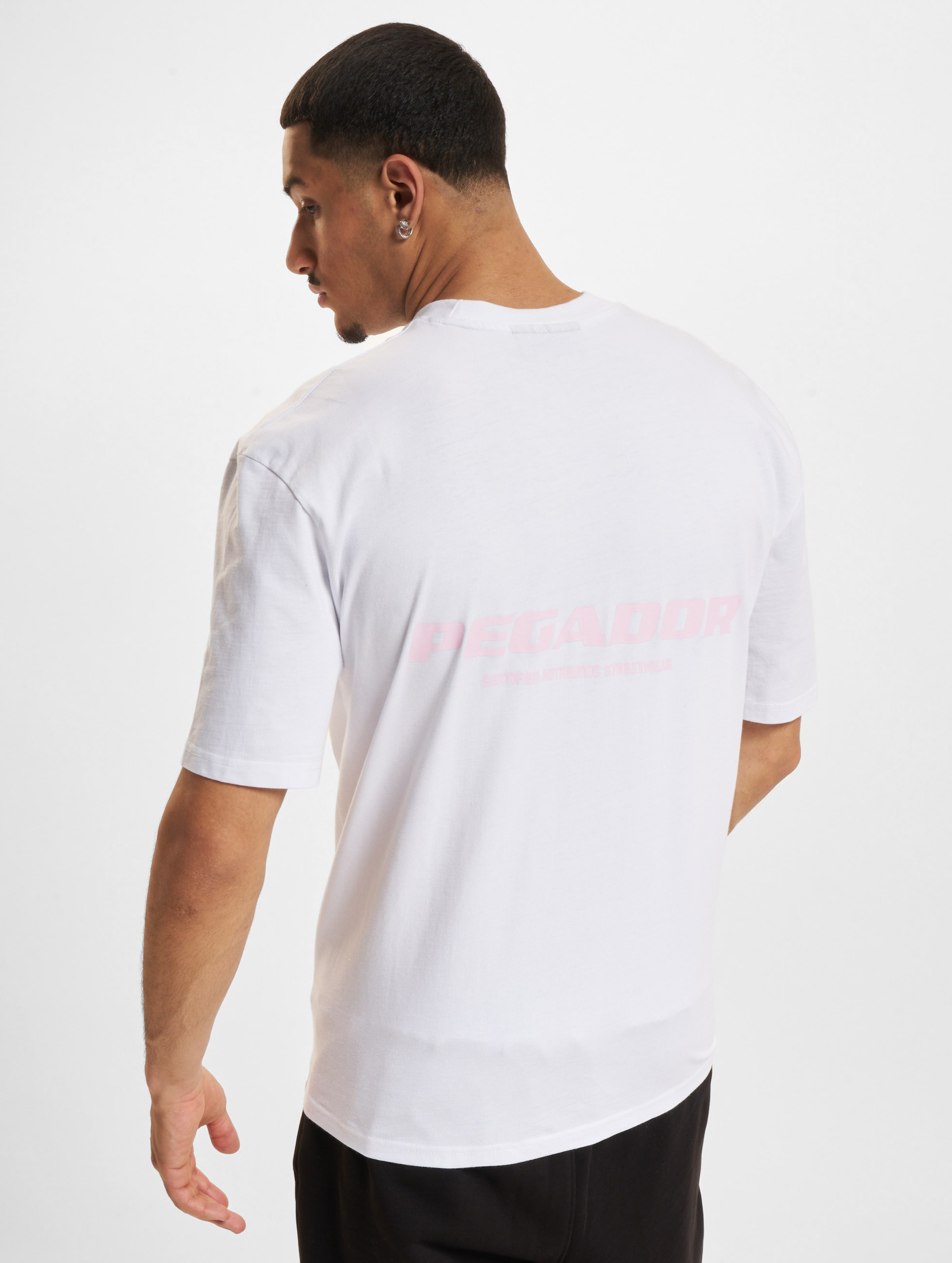 PEGADOR Colne Logo Oversized T-Shirts Männer,Unisex op kleur wit, Maat S