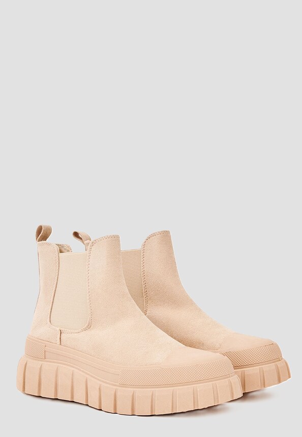 77 Schuh Worker Boots Plateau Gummibund-0