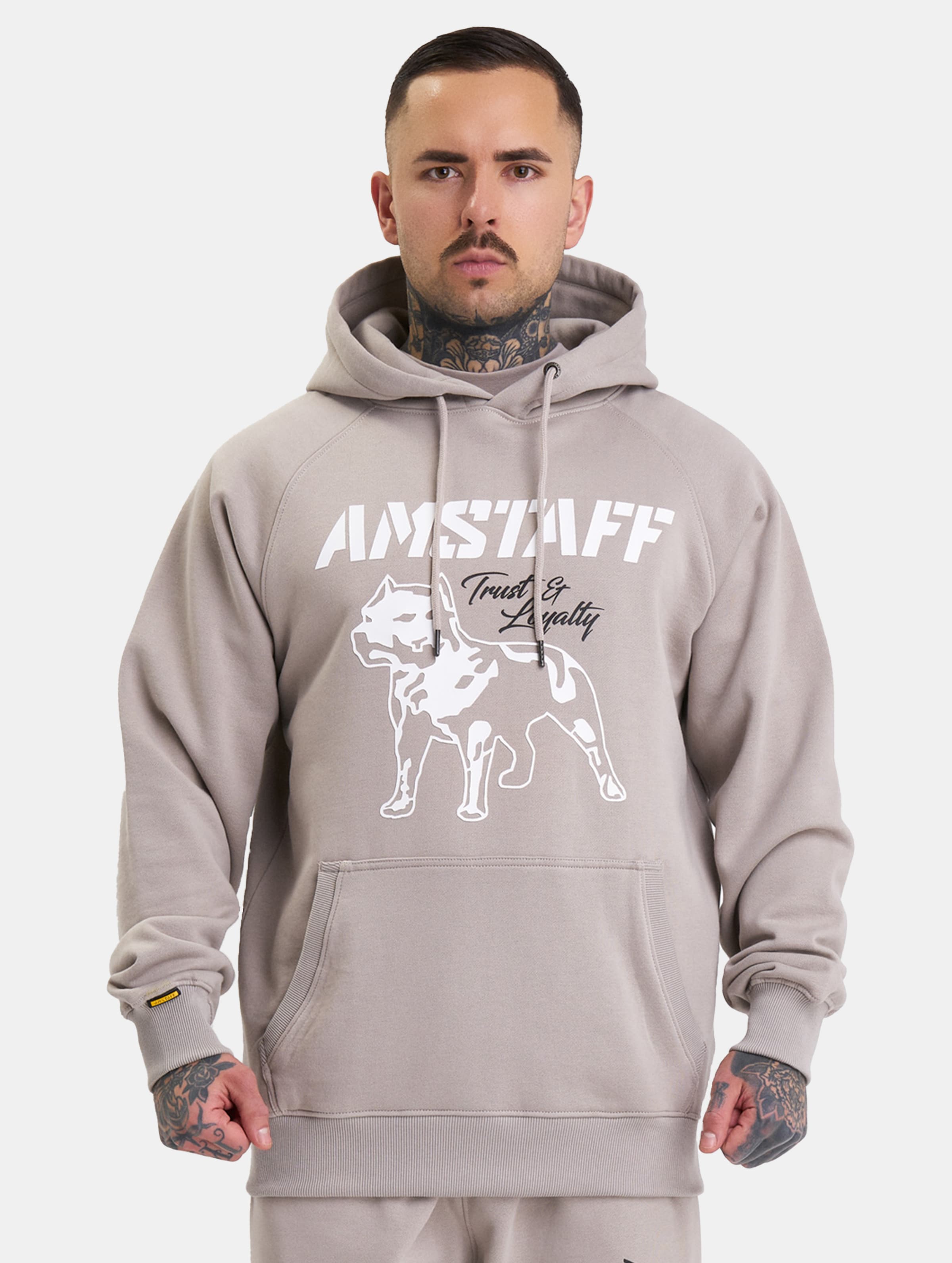 Amstaff Logo 2.0 Hoodie Mannen op kleur grijs, Maat XL