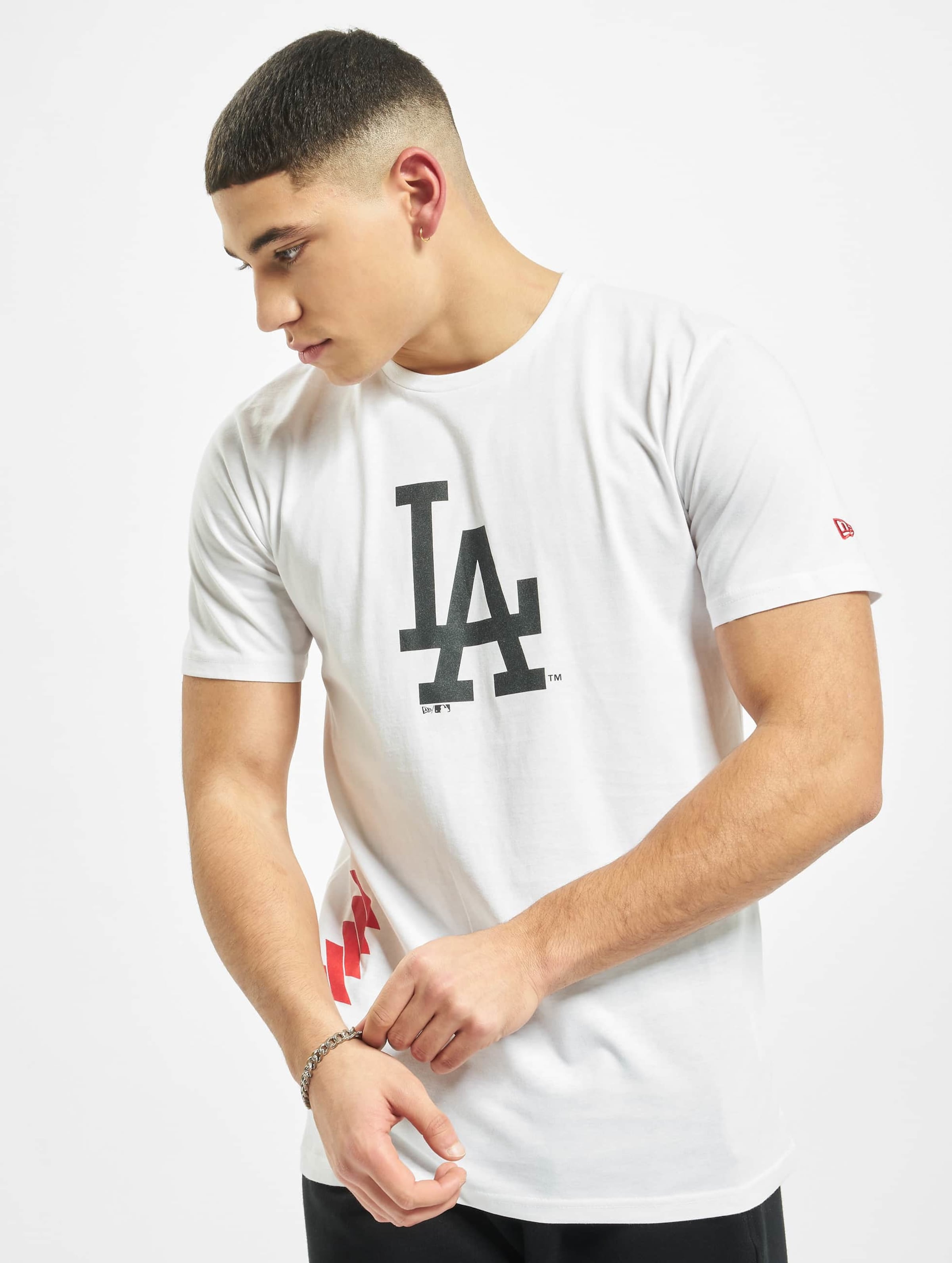 New Era MLB LA Dodgers Blue Print Graphic T-Shirt Mannen op kleur wit, Maat S