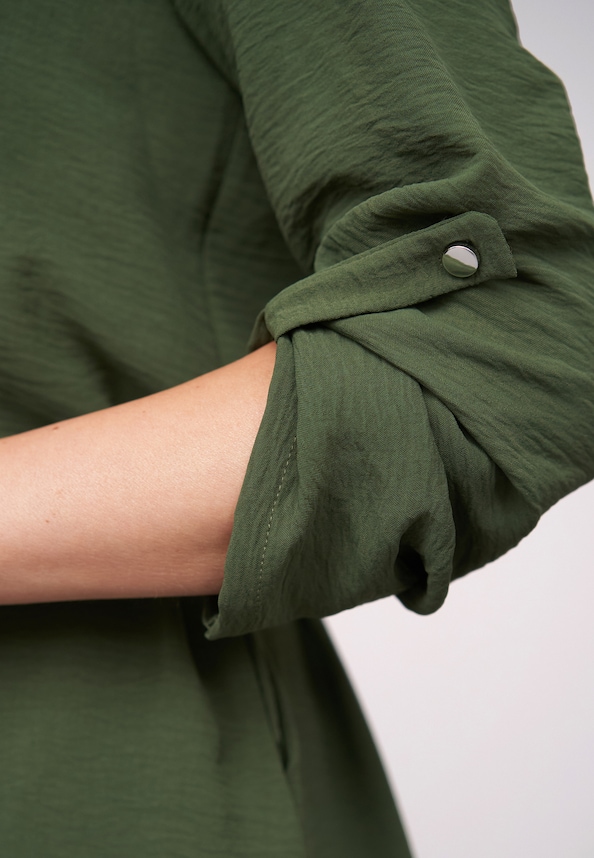 Musselin Dress with turn-up sleeves and belt-5