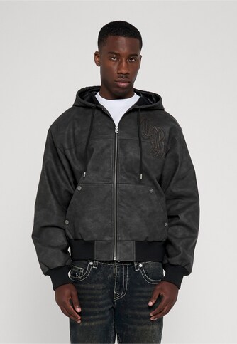 PU HOODED BOMBER