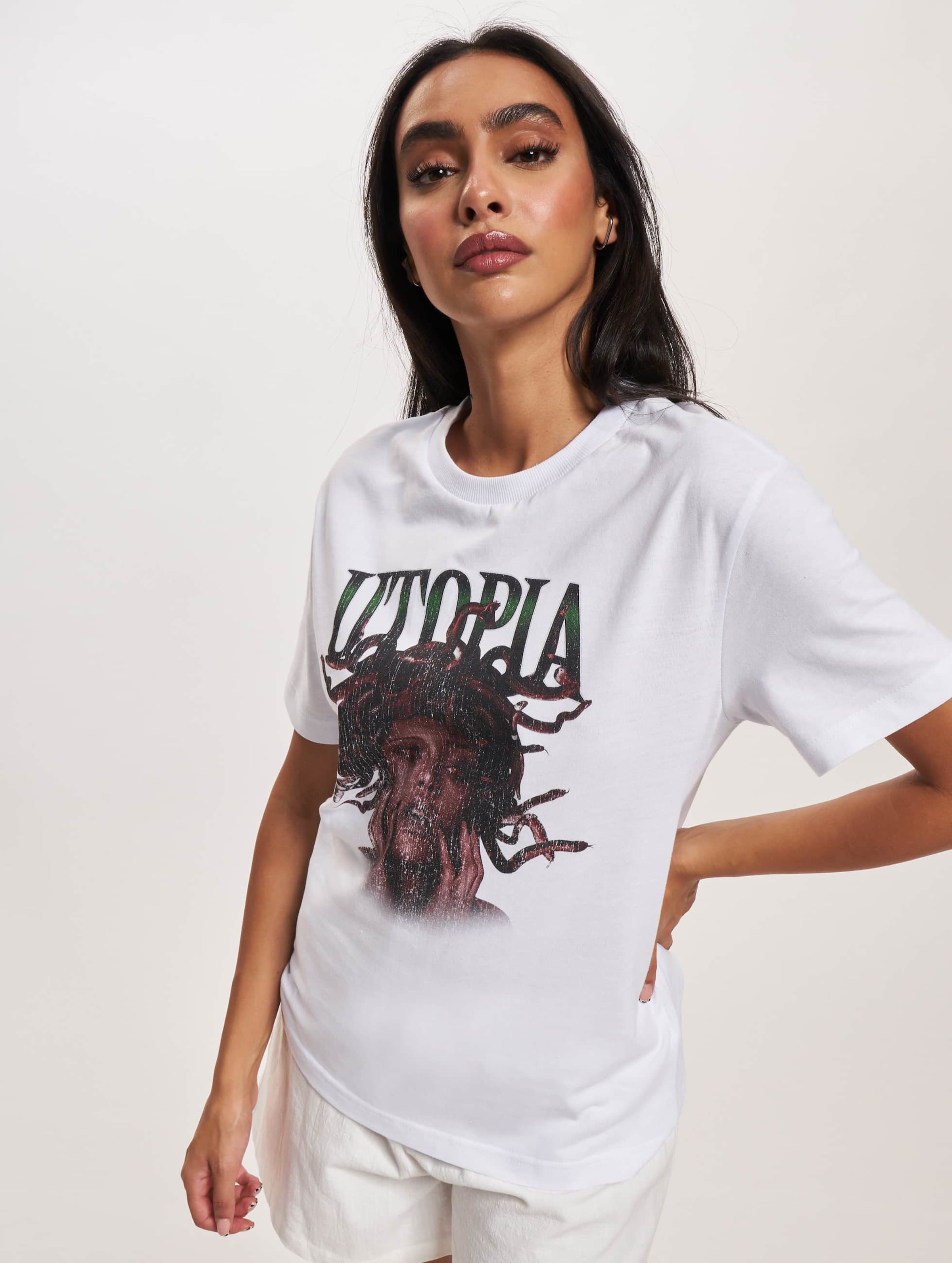 Miss Tee Utopia T-Shirt Vrouwen op kleur wit, Maat XXL