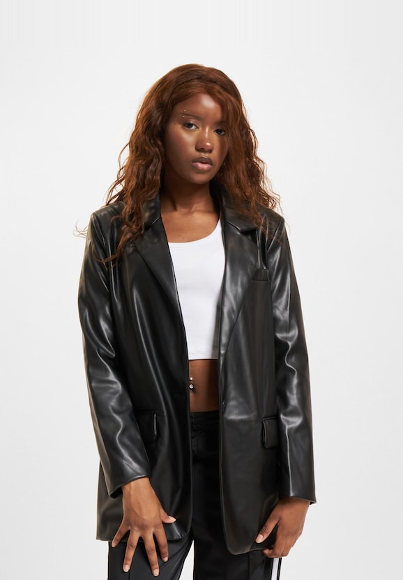 Lana OVS Faux Lea Blazer-2