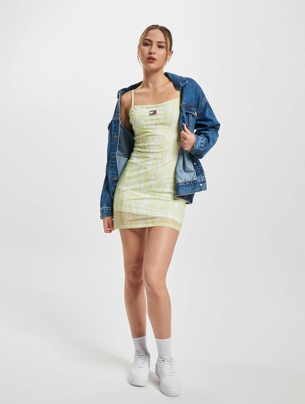 Tommy Jeans Psychedelic Mesh Dress Lime Psychedelic-5