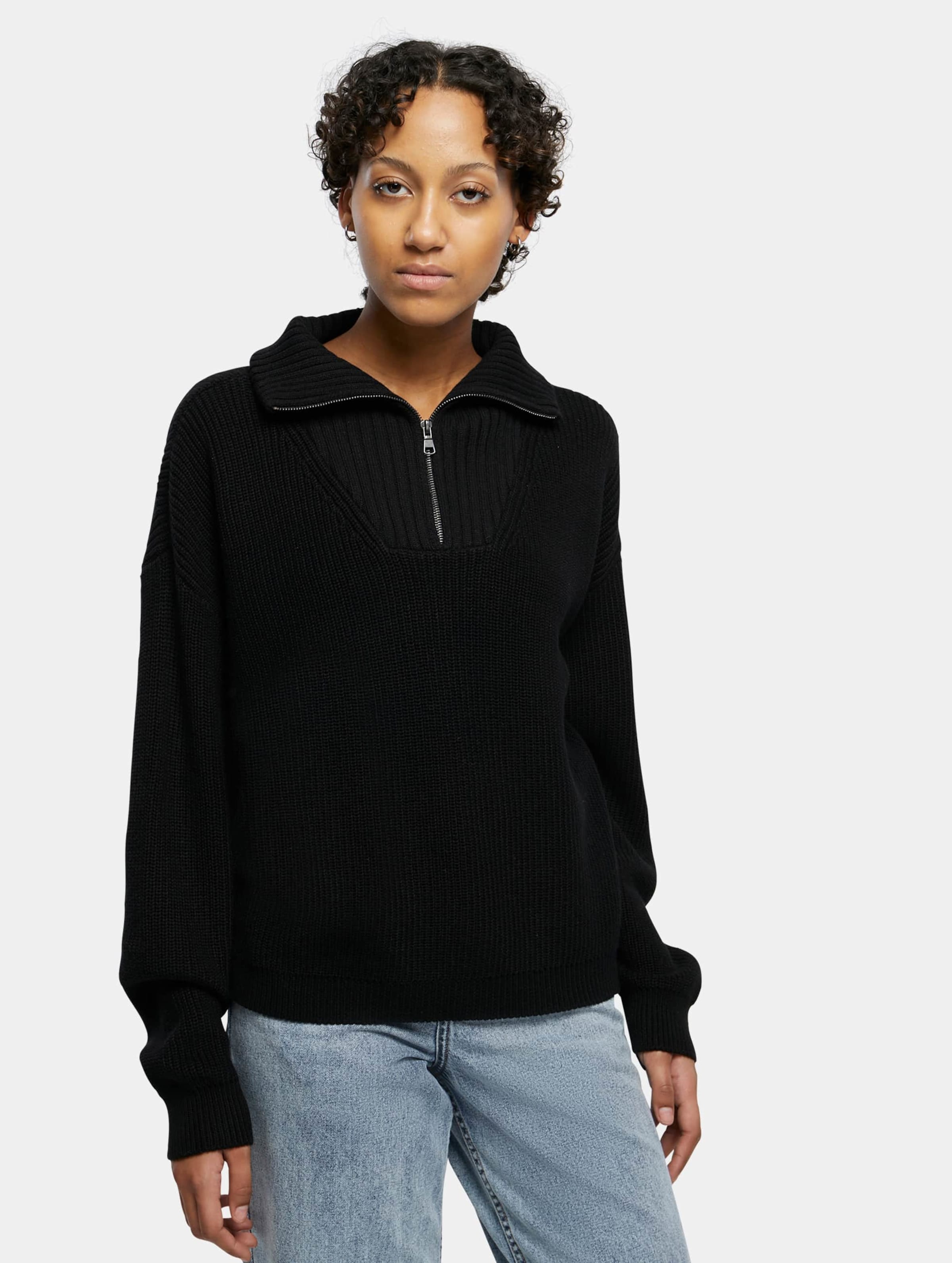 Urban Classics - Oversized Knit Troyer Sweater - 5XL - Zwart