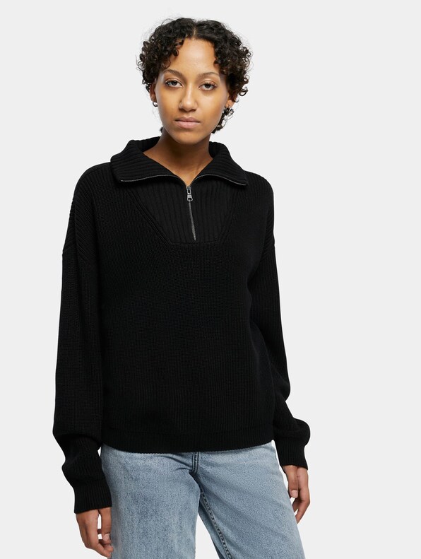 Ladies Oversized Knit Troyer-0