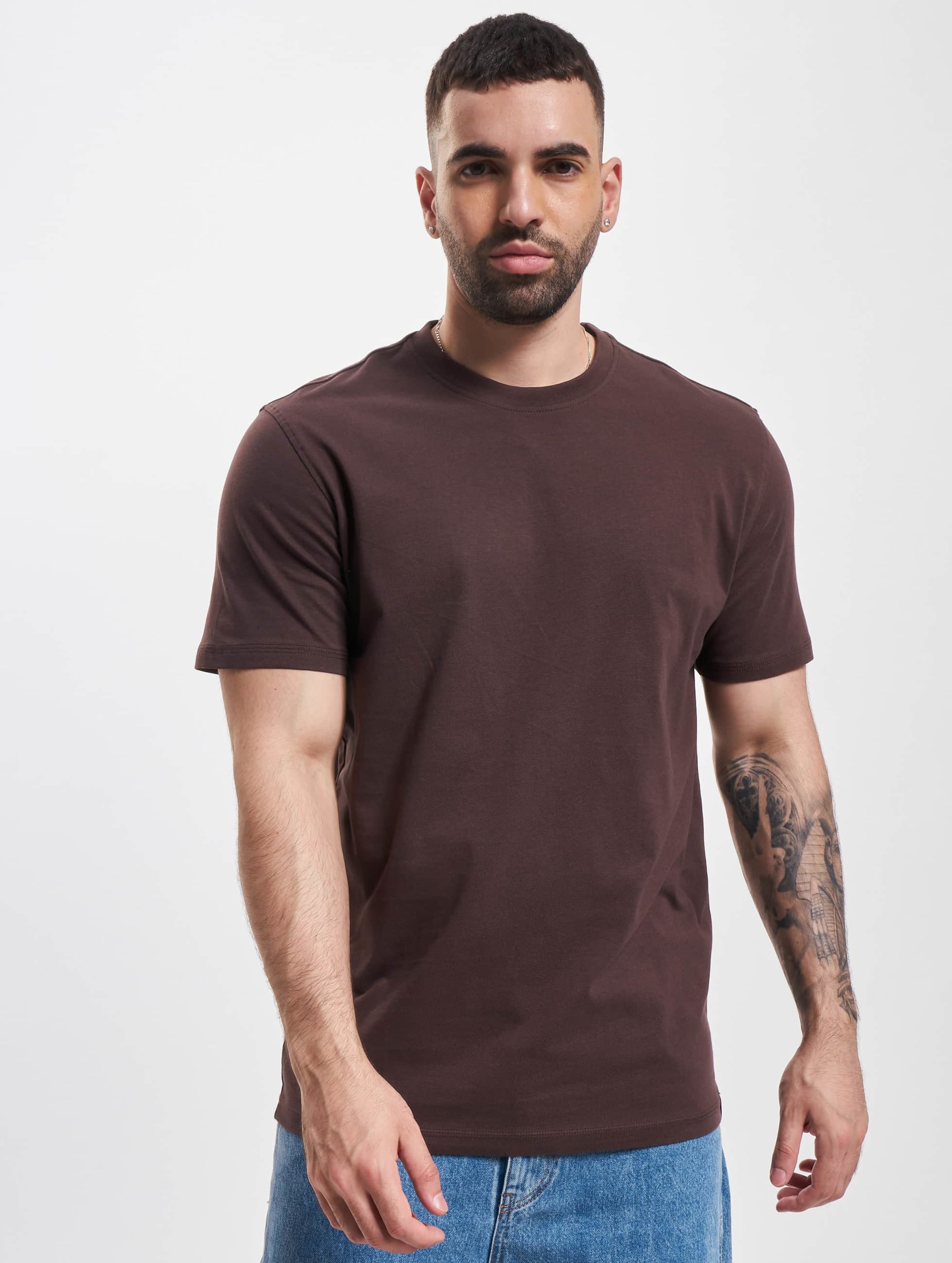 Only & Sons Max Life Stitch T-Shirt Mannen op kleur bruin, Maat XXL