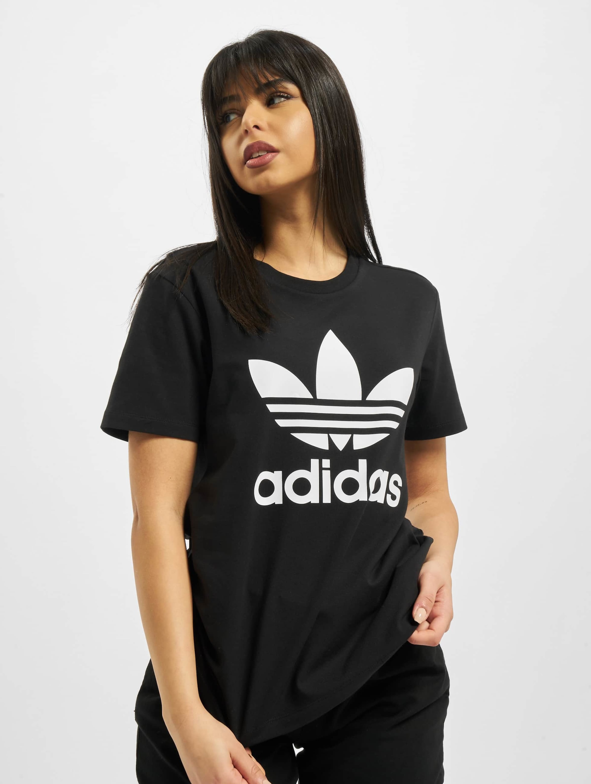adidas Originals Adidas Trefoil T-Shirt Vrouwen op kleur zwart, Maat 32