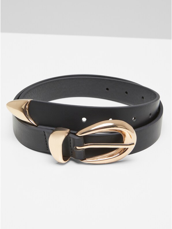 Chunky Buckle Loop Synthetic Leather Belt-0