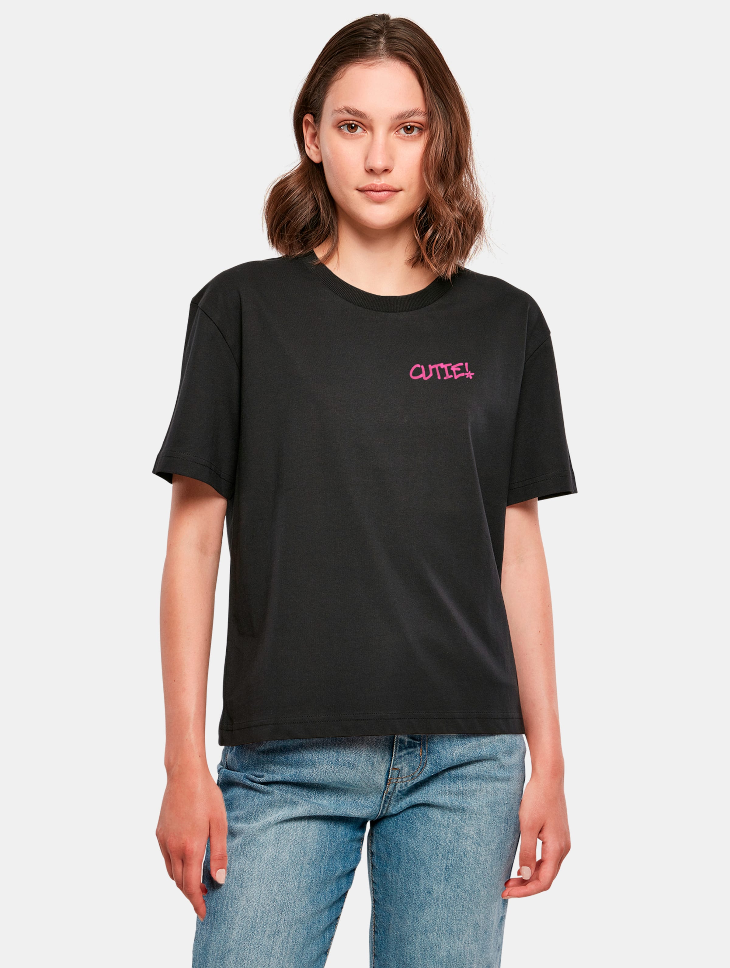 Miss Tee Cutie Balaclava T-Shirts Frauen,Unisex op kleur zwart, Maat M