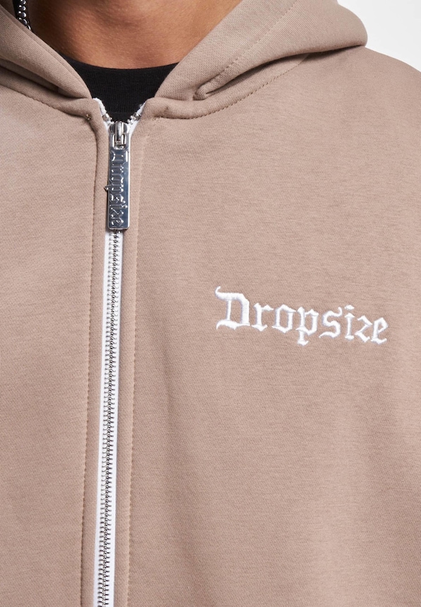 Dropsize Super Heavy Blank Zip Hoodies-3