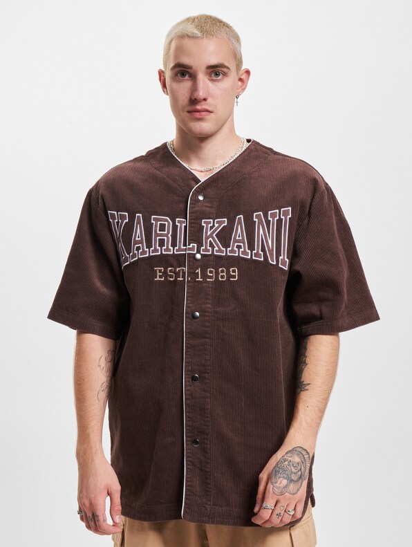 Karl Kani KM234-020-1 Woven Retro Corduroy Baseball T-Shirts-2