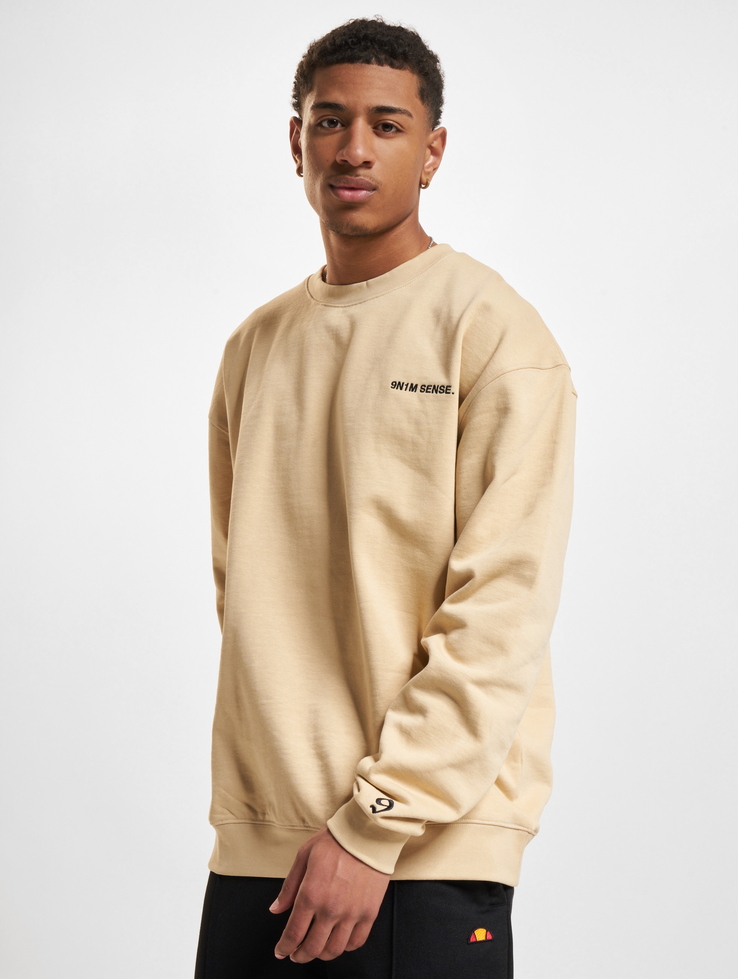 9N1M SENSE Essential Pullover Männer,Unisex op kleur beige, Maat L