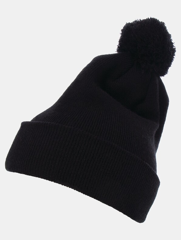 Cuffed Pom Pom Knit Beanie-0