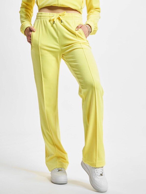 Velour Track Pants With Diamante Branding-0