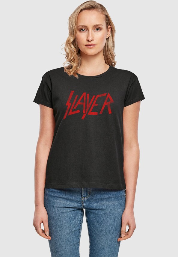Ladies Slayer - Distressed Logo Box Tee-0