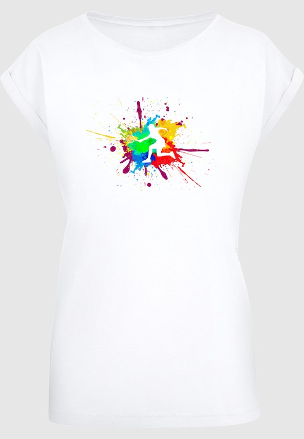 Ladies Color Splash Player Extended Shoulder Tee-2