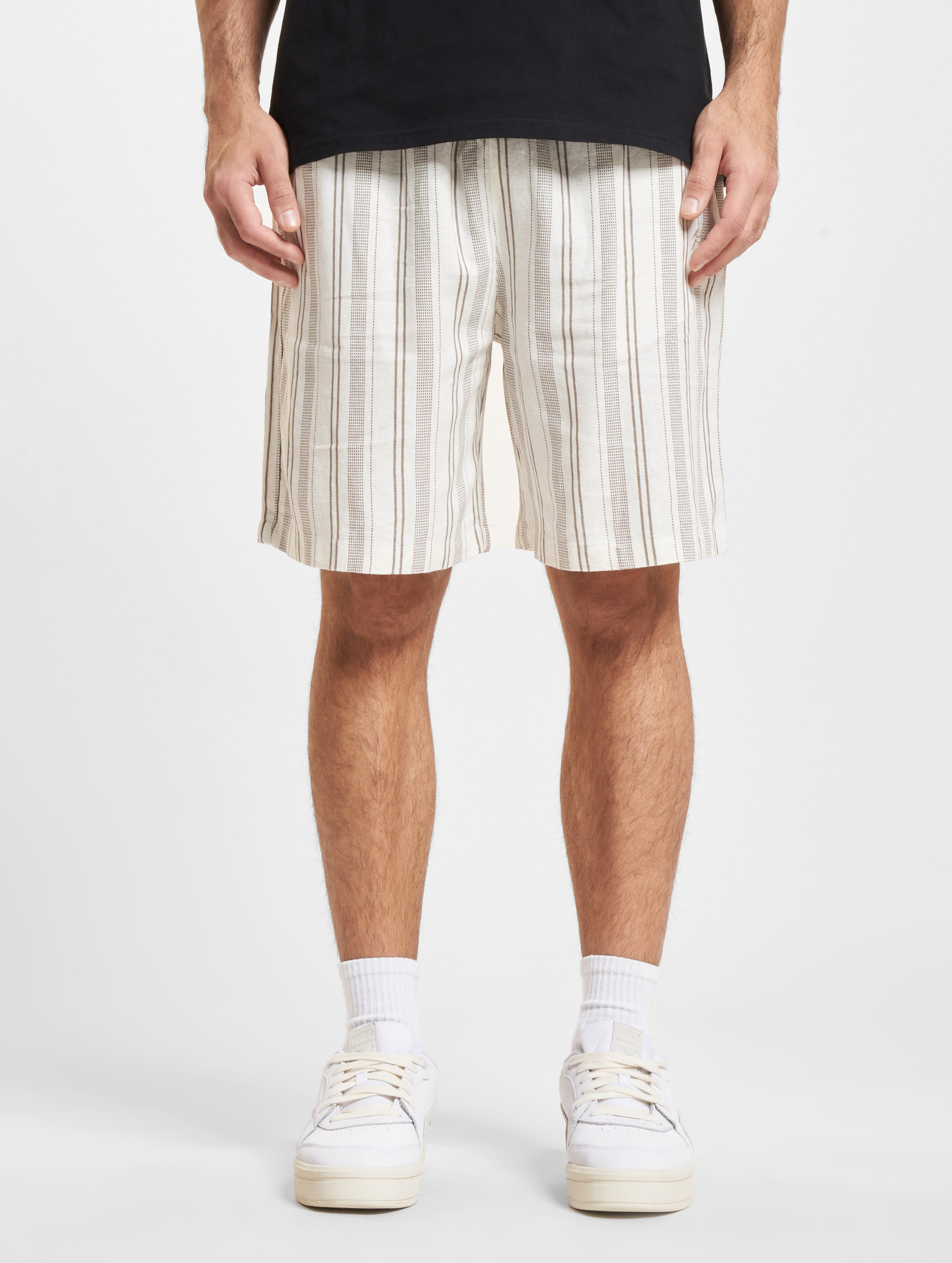 Denim Project Stripe Linen Blend Shorts Männer,Unisex op kleur wit, Maat XL